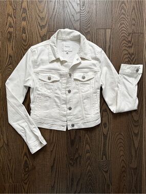 Talula White Cropped Denim Jacket